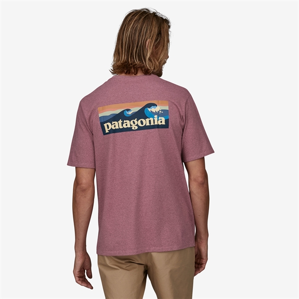Patagonia Mens Boardshort Logo Pocket Responsibili Tee - Evening Mauve